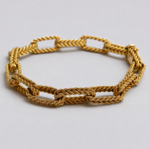 Vintage 18kt yellow gold bracelet with corded links — Preziose Follie Trieste