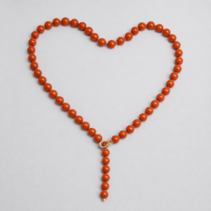 Red coral necklace with 18kt yellow gold clasp — Preziose Follie Trieste
