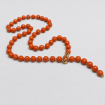 Red coral necklace with 18kt yellow gold clasp — Preziose Follie Trieste